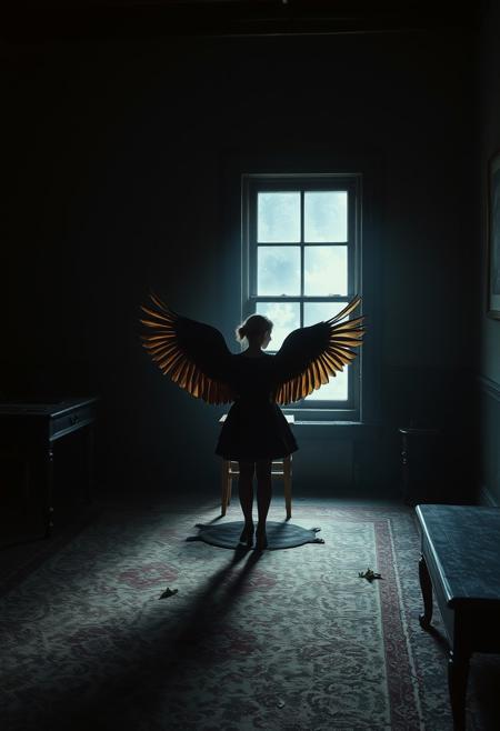 In the parlour of dusk, inception of suspense
Channeling words to trouble the quiet
Surrender into the dark spread of a wing
It's visible now how our past freedom turns to dust
Photography studio style