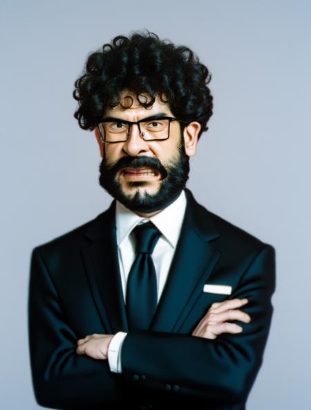 Tony khan beard glasses suit