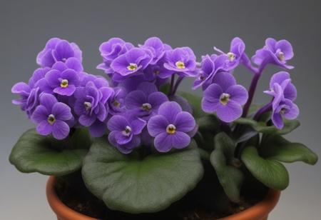 Growing Flowers The seeds of the African violet flower germinate and bloom into flowers symbolizing ideas and solutions.