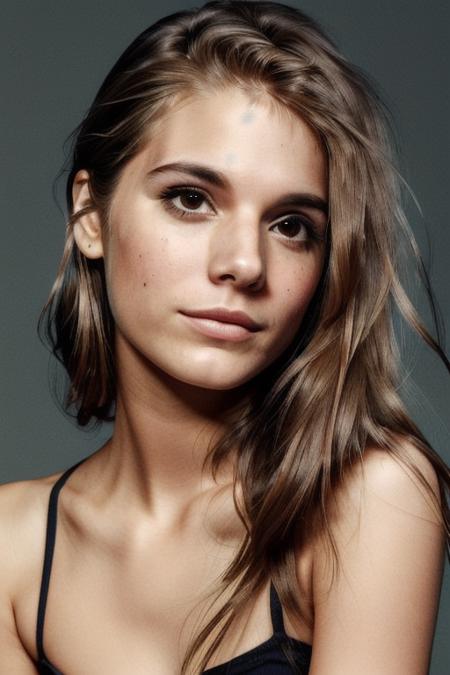 Photo of CaitlinStasey as a (young:1.0) woman, (oiled shiny skin:1.0), (tilted angle shot:1.0), (8k uhd:1.0), (best quality:1.0), (masterpiece:1.0), (sharp focus:1.0), (basic grey backdrop:1.0),