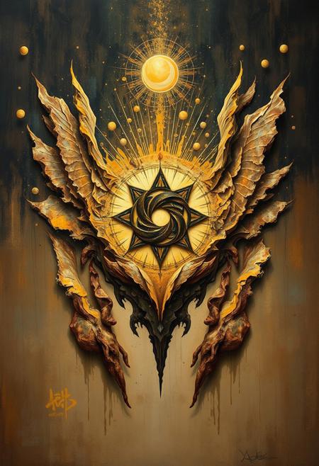 A sacred symbol floating in a void, radiating golden energy that shifts into shifting fractal forms
expressive portraiture, fluid organic forms, abstracted human figures, layered sculptural textures, dynamic brushstrokes, rich earthy tones, fragmented yet harmonious composition, impressionistic yet structural, movement within form, bohemian artistic energy, bold painterly textures, surreal figurative abstraction, expressive yet sculptural realism