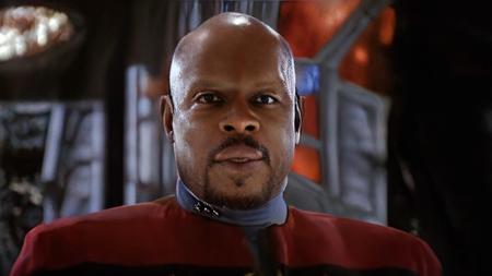 cinematic film still cinematic photo breathtaking (Avery Brooks:1.2) as <lora:captain_sisko_v2_100x100:1.25> captain_sisko, man,(goatee:1.2),( deep space nine red, gray and black uniform:1.7) . award-winning, professional, highly detailed . 35mm photograph, film, bokeh, professional, 4k, highly detailed . shallow depth of field, vignette, highly detailed, high budget Hollywood movie, bokeh, cinemascope, moody, epic, gorgeous, film grain, grainy