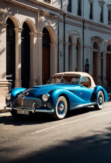 Envision a photorealistic image of a classic car set against a vintage backdrop. The image should capture every reflection on the car s polished surface, the curves that give it its distinctive shape, and the intricate details that make it a classic. The setting should complement the car, with elements that evoke a sense of nostalgia. The lighting should highlight the car s features, creating a play of light and shadow that adds depth to the image. Use a high-resolution 32k camera with a 16:9 aspect ratio, a raw style, and a quality setting of 2 to capture this timeless scene