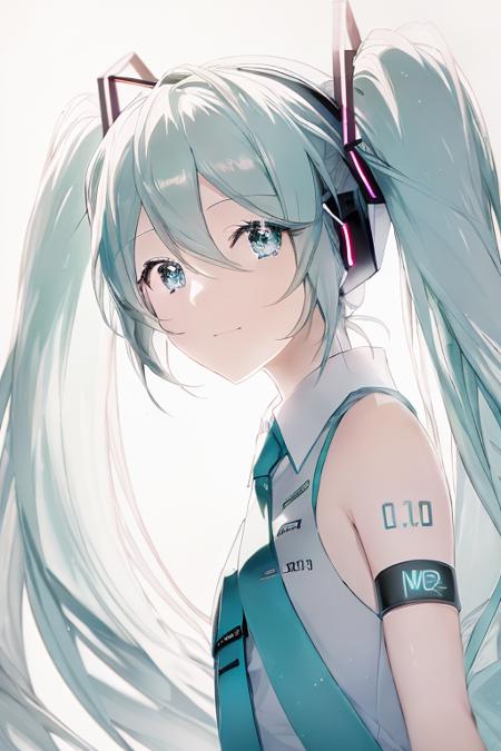 anime,hatsune miku,upper_body, detailed eyes,white background,<lora:rella-V3-000009:1>