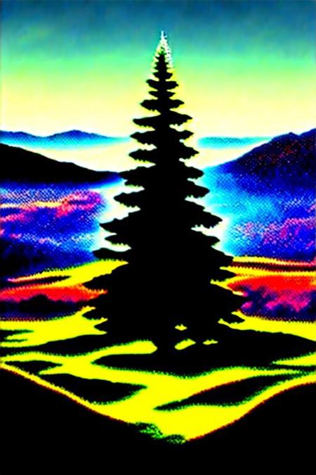 Landscape of Greenland, with great giant magic tree