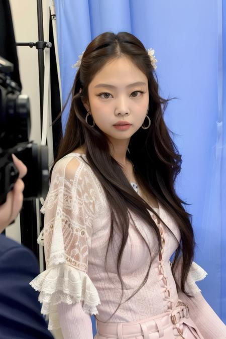 jennie, (looking_to_camera:1.1)
,best quality, realistic, photorealistic,ultra detailed,extremely detailed face 
<lora:jennie-sd1.5-000004:0.8>