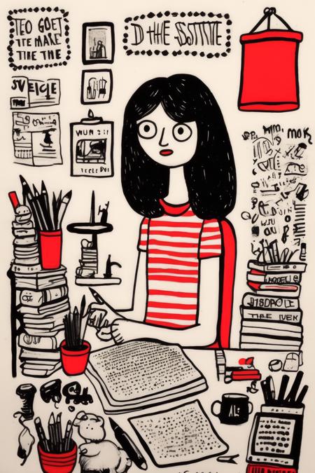 <lora:Gemma Correll Style:1>Gemma Correll Style - so get out and do the work sharpie drawing