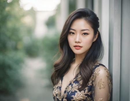 Create a retro-cool analog-style portrait of a breathtakingly beautiful Japanese woman with an Americanized or Western-style twist. She should exude timeless elegance, effortlessly combining Western fashion trends with a retro-cool vibe. Capture her in a moment of confidence and self-assuredness, where her stunning beauty takes center stage. Use dynamic lighting to enhance the portrait, allowing it to emphasize her fashion-forward look while showcasing every intricate detail of her skin texture down to the pores. Her expression should convey a sense of contemporary chic, with a touch of retro allure. Leverage the aesthetics of analog photography to infuse a timeless and artistic quality into the picture, accentuating her unique style and the captivating beauty that sets her apart. This should be a masterful analog photograph that not only showcases her as a modern trendsetter with a Western or Americanized twist but also highlights her breathtaking beauty, all while capturing her skin's texture down to the pores.
<lora:add-detail-xl:1> <lora:offset_0.2:1> <lora:AnalogRedmond-AnalogRedmAF:0.5>