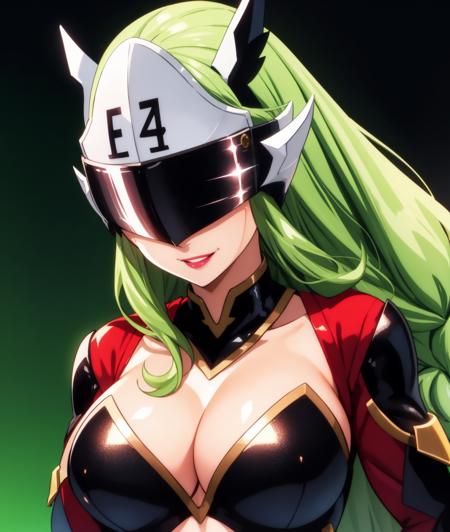ezwitchregret,longhair,green hair, green eyes, lips,mature female cleavage, dress ezwitchhelm,maturefemale, green hair,long hair,covered eyes,braided ponytail,lips black leotard, black thigh highs, high heels,bare shoulders,elbow gloves