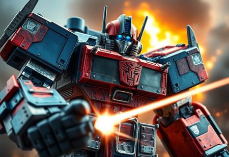 transformers generation 1, robot made of tank parts, scorn, with gorgeous detailed eyes in the style of precisionism, gaston bussiere, a picture, blue and red, tank turret, knight helmet, wide focus, action pose, lasers, explosions, decepticon