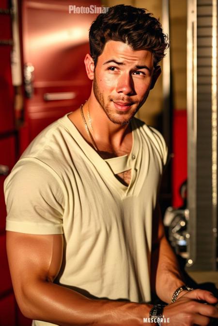 nick jonas a man <lora:nick-jonas:1>, in a garage in underwear, bulge, ((masterpiece)), ((best quality:1.2)), high resolution, 8k, (ultra_realistic:1.3), (photorealistic:1.4), (absurdres), sharp focus, highly detailed, professional lighting, photography, hdr, depth of field, film grain, 35mm, dslr shot, global illumination,