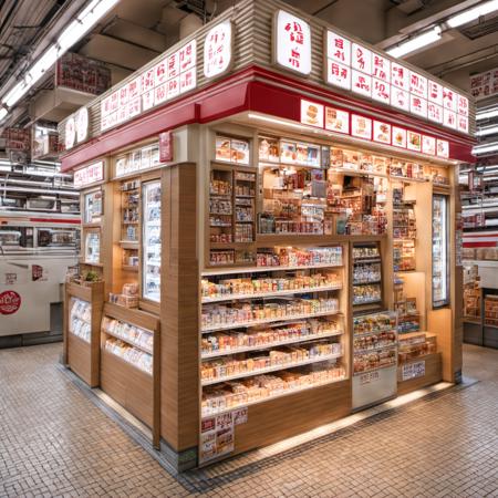 STOKYO, STSDS, shop, convenience store, train station, scenery, multiple boys, real world location, bag, storefront, backpack, 1boy, outdoors, city, sign, building,