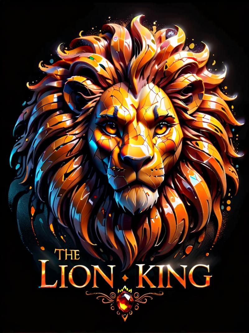 The Lion King Graphic Design: An Illustration of a Lion's Face with a Crown on its Head.