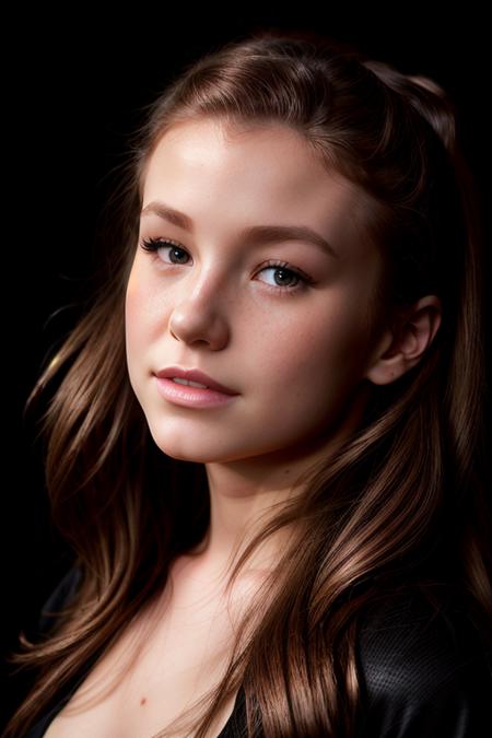 portrait of DEN_emily_bloom, plain black background, wearing a black top, black t-shirt, top, (headshot:1.2), (clothing:1.1), (t-shirt, top:1.2), face focus, shadows, dramatic,
photorealistic, high detail, detailed, beautiful, <lora:epi_noiseoffset2:1> <lora:add_detail:1>