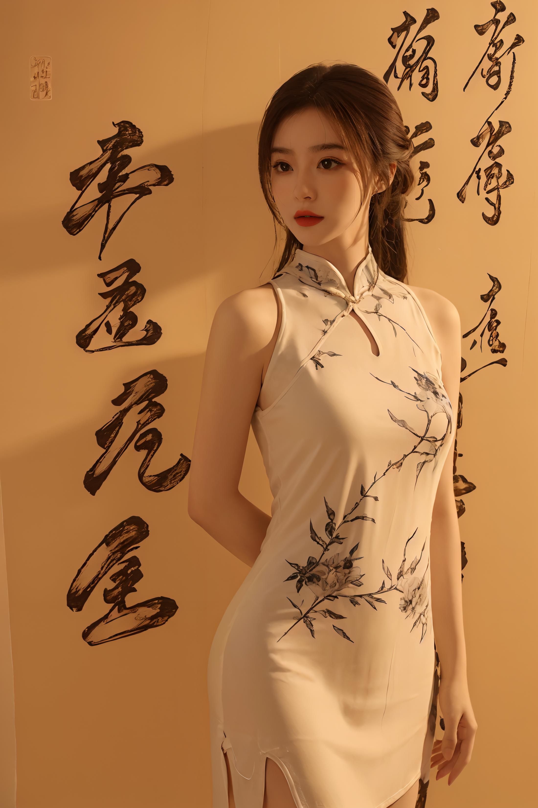 书法背景&新中式穿搭 | Calligraphy background & New Chinese style image by sapling