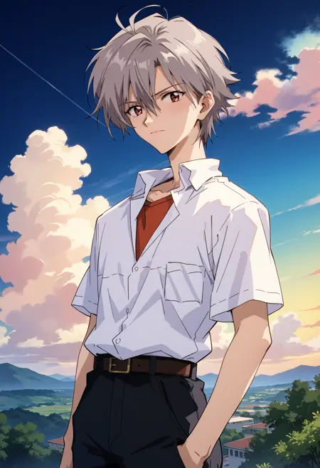 Kaworu Nagisa (渚 カヲル), a.k.a. Angel Tabris (タブリス) the seventeenth Angel, (赤木 リツコ), Neon Genesis Evangelion (新世紀エヴァンゲリオン), LoRA, PonyXL