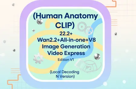 (Human Anatomy CLIP) Wan2.2+All-in-one+V8 Image Generation Video Express Edition V1 (Local Decoding N Version)