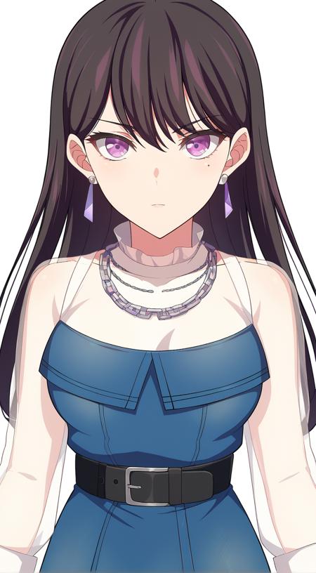 shiina taki black hair purple eyes mole under eyes