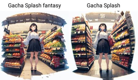 [(white background:1.5)::5], (bottle bottom:0.9),
1 girl, mid shot, full body, 
supermarket, 
 <lora:Gacha Splash fantasy:1>