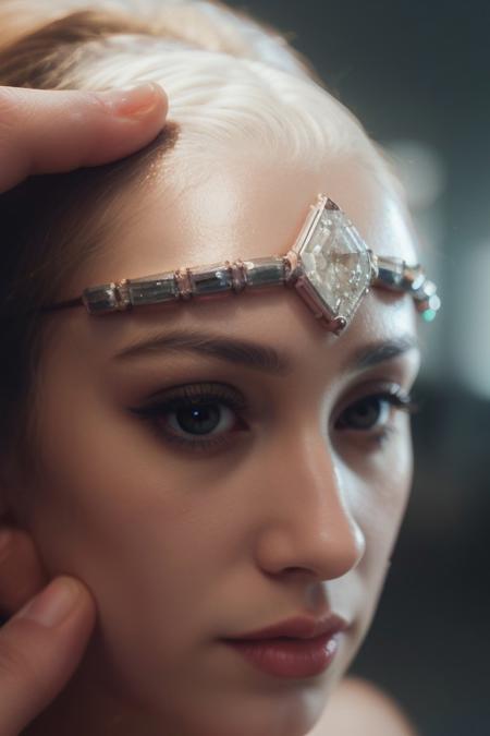 gorgeous neon diamond, close up,