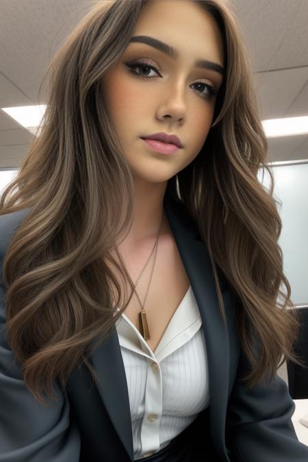 headshot, 1girl, beautiful, sitting at a desk, at a ((office)), BREAK
suit coat, elegant blouse, slacks, BREAK
small breasts, makeup, long straight hair, pale skin, fair skin, white skin, BREAK
<lora:MYM:1>