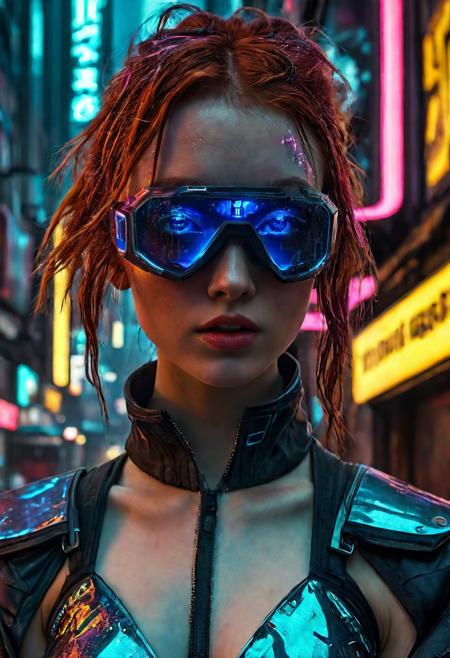 High resolution ultra-realistic of Beautiful Cyberpunk girl, 8k, capturing the intensity of the moment, cinematic lighting, standing on a troubled street in a futuristic city in a bloody battle, wavy red hair, realistic dirty pale face, realistic blue eyes, beautiful hourglass figure, burning in a futuristic city, intricately designed cyberpunk style clothes dirty colorful robes, Cyberpunk 2077 Aesthetic, perfect athletic figure, beautiful Sadie Sink as Cyberpunk girl, ultra realistic, cinematic style, vigorous and seductive, athletic figure, Cyberpunk sci-fi style, dramatic lighting, wet and sweaty skin, dirty pale skin, athletic figure, dark fantasy, dramatic lighting, Greg Rutkowski style, Cyberpunk girl on in cool dress, hyper-detailed, hyper-realistic, natural light, extremely intricate details, masterpiece, epic, bright colours, Attractive 21 old years girl, beautiful firm Breasts, sharp focus, digital painting, Photograph Taken on Nikon D750, Alphonse Mucha, athletic figure, Hyperdetailed, hyperrealism, Attractive, Attractive bust girl, asymmetric balance