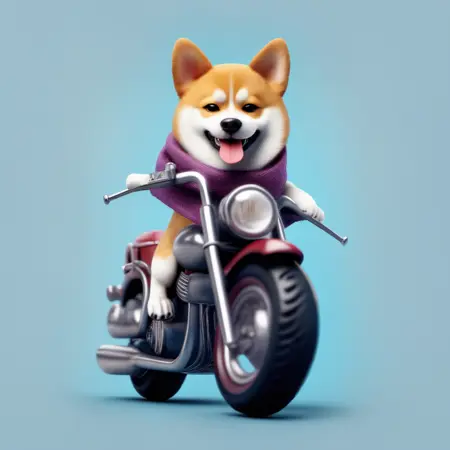 狗狗骑车-a dog is riding a motorcycle-sdxl
