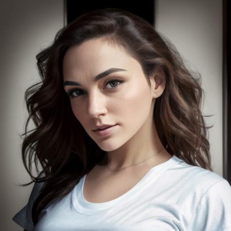 Picture, best quality, a woman in the city, photo of beautiful GG<lora:GG:1.0>, casual, half body, white t-shirt looking at viewer, perfect face, perfect eyes, sharp focus, Intricate, High Detail, dramatic, photorealistic,