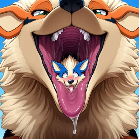 Arcanine oral vore