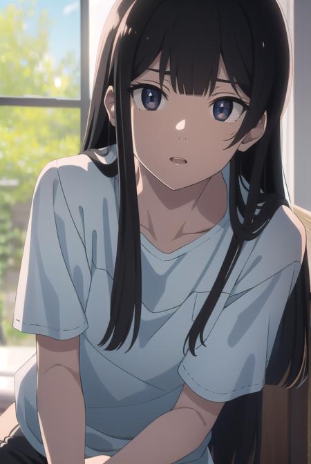 anzuhanashiro, <lyco:anzuhanashiro-lyco-nochekaiser:1>, 
anzu hanashiro, long hair, bangs, black hair, sidelocks, blunt bangs, (black eyes:1.5),
BREAK shirt, white shirt, short sleeves, shorts,
BREAK looking at viewer,
BREAK indoors,
BREAK <lora:GoodHands-vanilla:1>, (masterpiece:1.2), best quality, high resolution, unity 8k wallpaper, (illustration:0.8), (beautiful detailed eyes:1.6), extremely detailed face, perfect lighting, extremely detailed CG, (perfect hands, perfect anatomy),