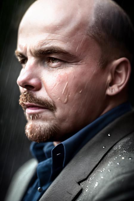 man, portrait of leninvi, realistic, perfect, masterpiece, raw photo, 8k, hdr, ((modern future)), outside, wet, raining, ((modern suit)), photography, (detailed face), (8k textures), (beautiful award-winning photo), (pale washed out 90s style), (cinematic lighting:1.1), (god rays), (((highly detailed)))  <lora:leninvi:0.7>