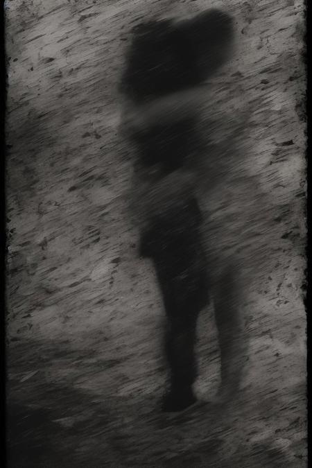 black and white, 1girl embracing 1boy, white silhouette, black silhouette, blurry, out-of-focus, eerie, dreamy atmosphere, vintage photograph, daguerreotype, pinhole camera, grain, black and white, found footage, history, black and white, pornpolaroidphoto style, blurry, blurry background, blurry foreground, depth of field, black and white, multi exposure, fine art photography, strong grain, Asian-Less2-Neg