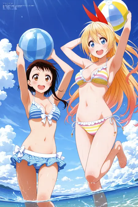 [illustrious XL] 5 in 1 ,Naoshi Komi/古味直志 《Nisekoi》/《伪恋》 桐崎千棘、小野寺小咲- Artist Style