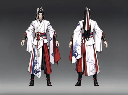 两视图游戏角色立绘(Two views of the game character)