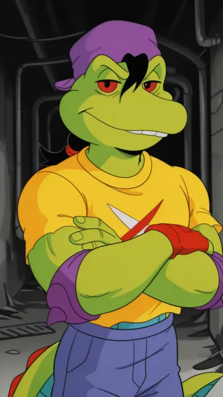 Mondo Gecko (TMNT 1987) Cartoon Screen-Captured