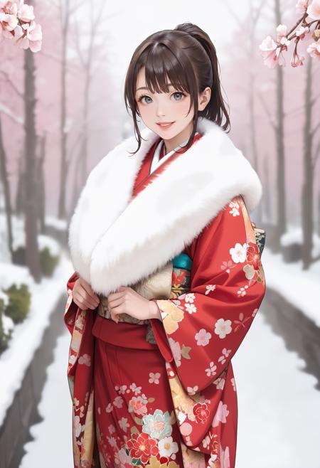 Furisode with fur Pony / ファー付き振袖 v1.0