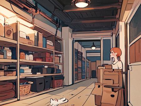 (masterpiece, best quality, 8k, highres:1.4), illustration, soft lighting, watercolor \(medium\), byShato, night,
1girl, 1boy, cat, :q, <lora:LoHA-styleShato:1>, gym storeroom,