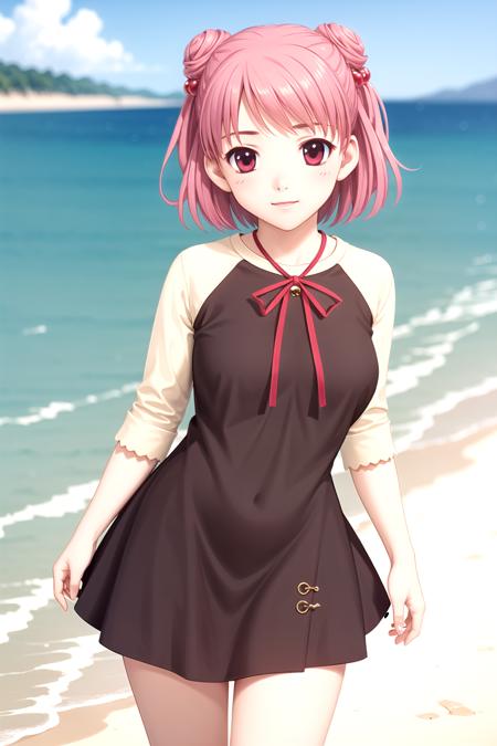 (masterpiece, best quality),(grainy:0.8), (ultra realistic:0.8), (extremely detailed:1.2), perfect anatomy, BREAK girl, sunglasses, reflection on sunglasses, eyes under sunglasses, (drinking soda:1.2), ponytail, hair flower accessory, BREAK detailed summer dress, BREAK beach background, <lora:YagamiCoco-v1.0:0.5>,((large breasts)),