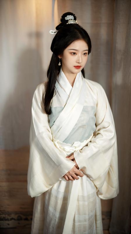 xiaolu,(han Makeup:1.3),(White hanfu:1.4),fine - art photography,soft portrait shot 8 k,mid length,ultrarealistic uhd full body,unsplash,(kodak ultra max 800),85 mm,intricate,centered symmetrical composition,stunning photos,masterpiece,grainy,centered composition,(sharp face:1.2),<lora:Han_Makeup_v1.0:0.8>,(solo:1.5),jewelry,holding,earrings,hair ornament,black eyes,long sleeves,full body,closed mouth,hairpin,