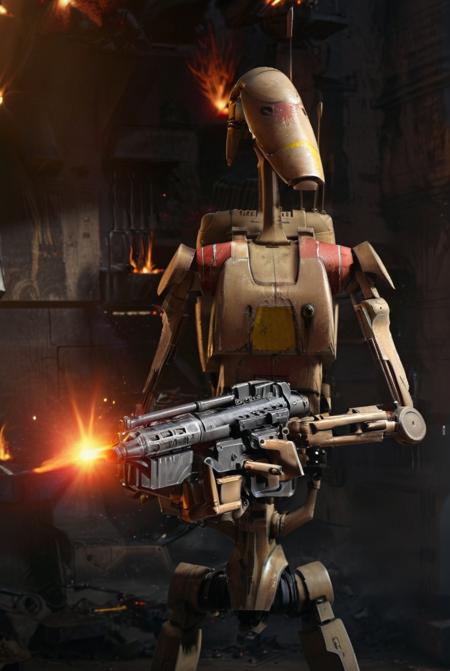 B1 droid holding gun