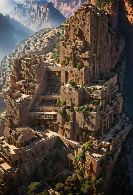 (The colonial city of the future, in the mist-filled Grand Canyon, on an unknown Earth-like planet, 2 moon on sky, Spaceship flight connects colonies, waterfulls:1.3), (Machu Picchu, a mountain settlement, incredibly spectacular:1.2), (Mario Botta:1.3), (avant-garde, future, reality, science fiction, photorealistic), (modern architecture:1.2), 
(Large Files, Ultra Realistic, 8K, 16k, FHD, HD, VFX, Perfect, Photography, composition, Architecture Sales Photography, Architecture Competition, Ultra High Resolution, Cinematography, High Resolution Image:1.1), (dramatic lighting, direct sunlight, ray tracing, clear shadow:1.2),  (real landscape:1.1), (blurred background:1.0), (urban background, more_details) ,
ac_neg1, great lighting, clear, hillscastel, extrusionbuilding, vertical