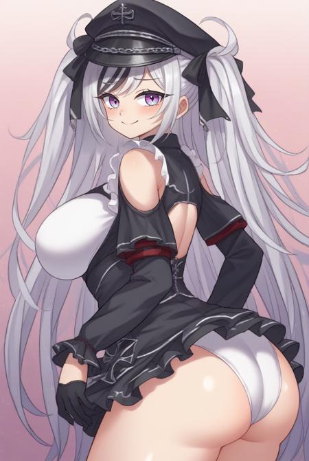 elbedefault, multicolored eyes, multicolored hair, streaked hair, very long hair, twintails, two side up, black dress, frilled dress, shoulder cutout, bare shoulders, long sleeves, frilled skirt, black gloves, peaked cap, black headwear, strap between breasts, hair ribbon white leotard elbemaid, multicolored eyes, multicolored hair, streaked hair, very long hair, twintails, two side up, black dress, layered dress, frilled dress, maid headdress, underboob cutout, black gloves, clothing cutout, frills, ribbon, short sleeves, puffy sleeves ElbeCasual, multicolored eyes, multicolored hair, streaked hair, very long hair, twintails, two side up, brown sweater, off-shoulder sweater, black bra, black skirt, eyewear on head, sunglasses, jewelry, necklace, earrings, hair ribbon