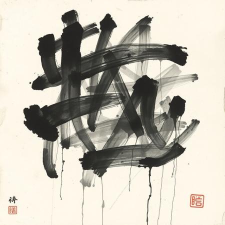 墨汚粗筆古紙 ink stains - rough brush - aged paper. Male nude. Sumi-e ink wash painting by Jackson Pollock.