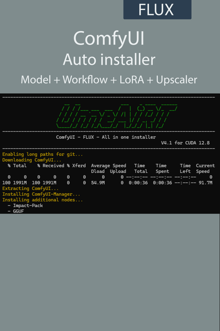 ComfyUI auto installer FLUX | GGUF | CONTROLNET | UPSCALE v2.4
