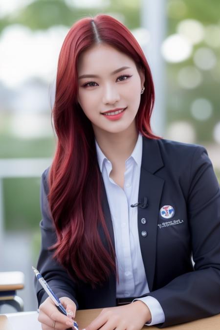 <lora:staycISA:1>,ISA,(close-up photo:1.2),(pov:1.4),(school uniform:1.5), korean, woman, perfect eyes,1girl,complex 3d render ultra detailed, portrait of beautiful women, moody portrait, striking features, beauty, intricate details, dramatic composition, tension, wispy hair, contrast, texture, realism, high-quality rendering, stunning art, high quality, film grain, Fujifilm XT3,swirly bokeh,(realistic, photo-realistic:1.4),RAW photo,physically-based rendering,(8k, best quality, masterpiece:1.2),(full body shot:1.2),(close-up photo:1.3),octane render,extremely detailed CG unity 8k wallpaper,(studio soft light, rim light,in classroom,sunlight:1.2),hyper realistic detail shiny skin,ultra detailed,(ultra realistic:1.5),(looking at viewer:1.2),(intricate:1.2),(photorealistic:1.4),chair,desk,(skinny:1.3),smile