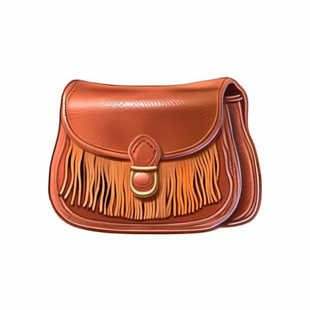 2d icon. a brown leather purse with fringes on it. <lora:SDXL_icon_V2-000034:1>