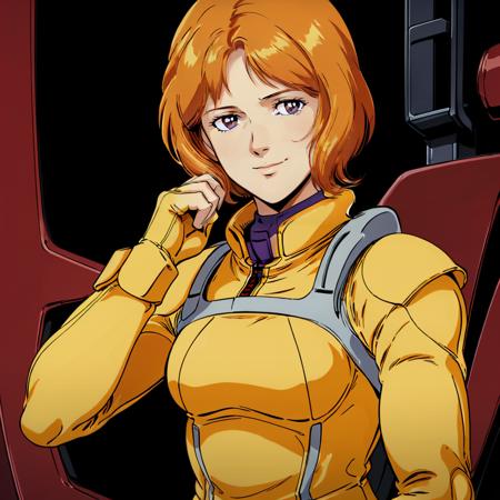 masterpiece,high quality,
<lora:cecilyfairchild001:0.7>,looking at viewer,smile,
cecilyfairchild,1girl,
(very short hair:1.5),orange hair,purple eyes,
pilot suit,