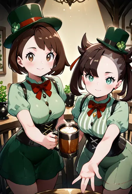 Marnie & Gloria: Galar Goddesses | マリィx  ユウリ (Pokemon) [Illustrious & Pony & SD1.5]