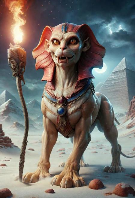 style by (Clay Mann:2.5),unique realistic (fluffy angry sphinx:1.8) getting a (Christmas gift:1.2), (Angry and hissing:1.2), a phantasmagoria, Egyptian Night Atmosphere, Dynamic Angle, Dramatic Lighting, desert winter masterpiece, digital painting,<lora:add-detail-xl:1.4>, windy epic polar, ,(luminous cat eye),professional make-up, mesmerize