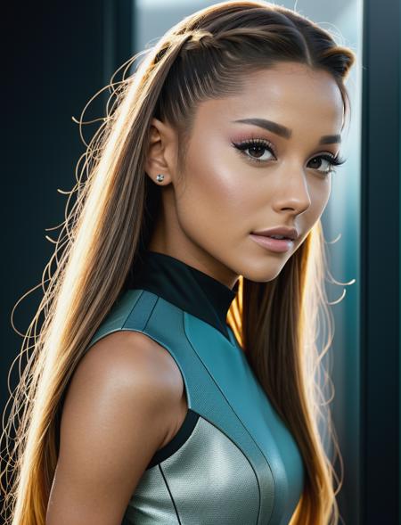 beautiful woman (ariana:.99), beautiful hair, star trek uniform, natural skin texture, spaceship, 24mm, 4k textures, soft cinematic light, adobe lightroom, photolab, hdr, intricate, elegant, highly detailed, sharp focus, ((((cinematic look)))), soothing tones, insane details, intricate details, hyperdetailed, low contrast, soft cinematic light, exposure blend, hdr, faded